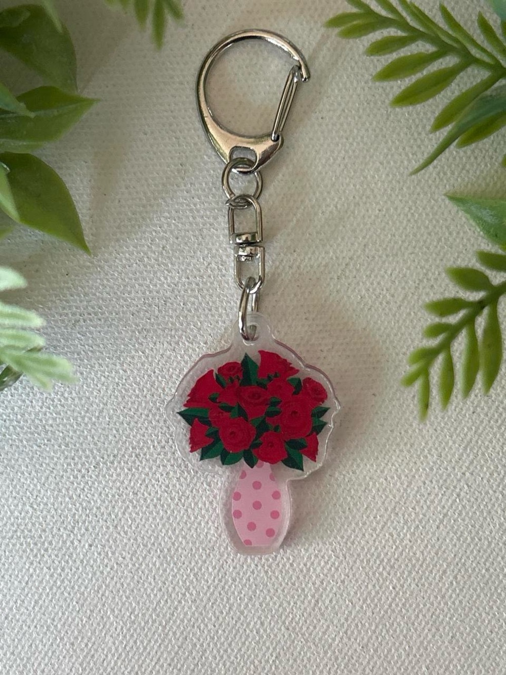 Acrylic Bouquet Keychain - Pink & Red